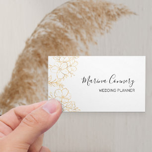 Tarjeta De Visita Elegante planificador de casamiento de línea flor