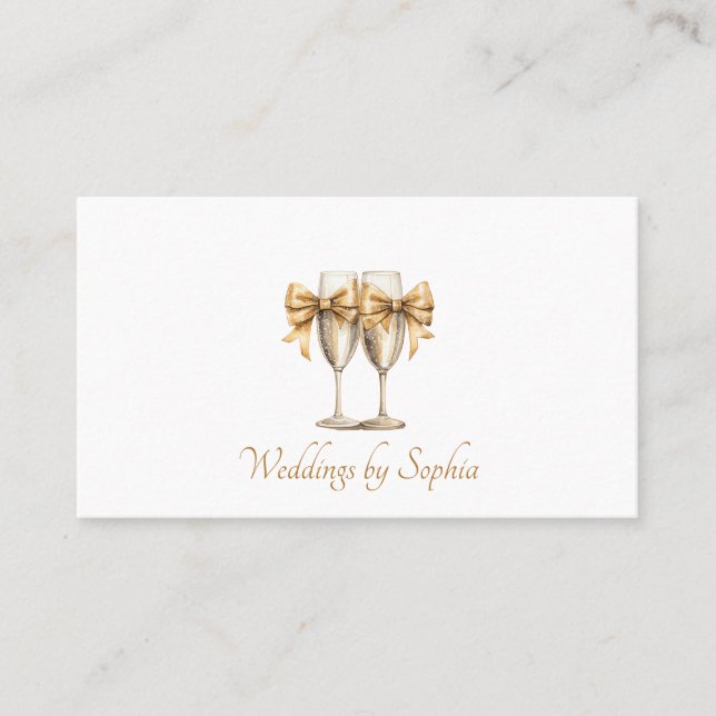 Tarjeta De Visita Elegante planificador de eventos Boda moderno (Anverso)