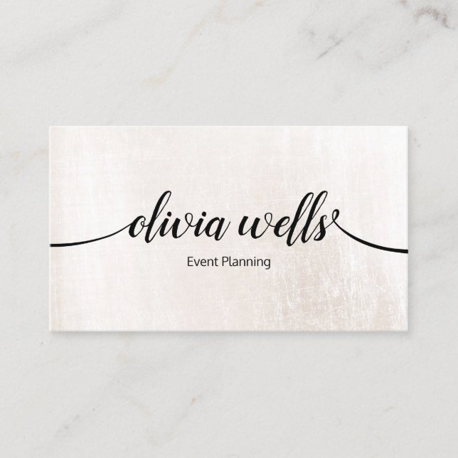 Tarjeta De Visita Elegante planificador de eventos de mármol blanco  (Anverso)