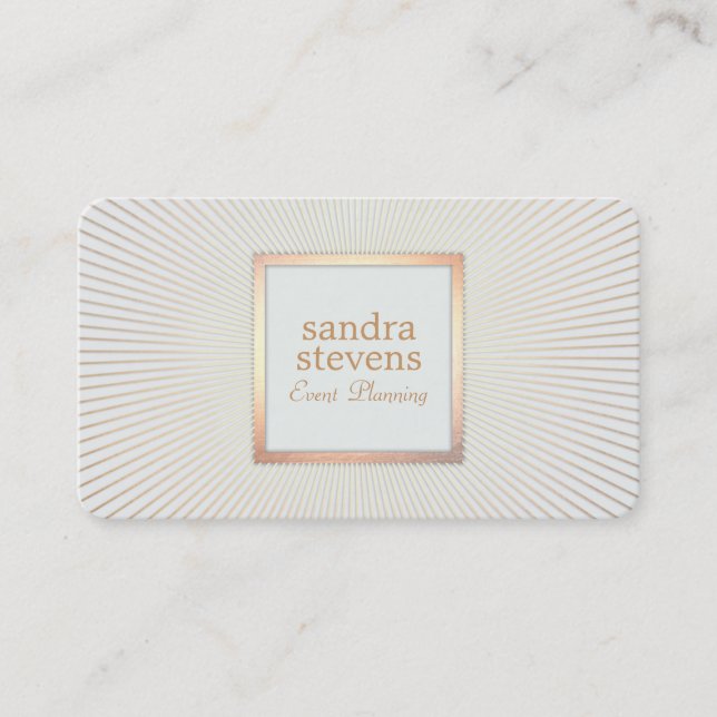 Tarjeta De Visita Elegante Planificador de Eventos Gold Frame Moda G (Anverso)