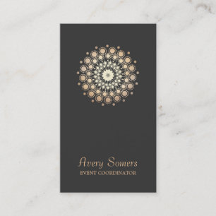 Tarjeta De Visita Elegante planificador de eventos Motif Gold Flower
