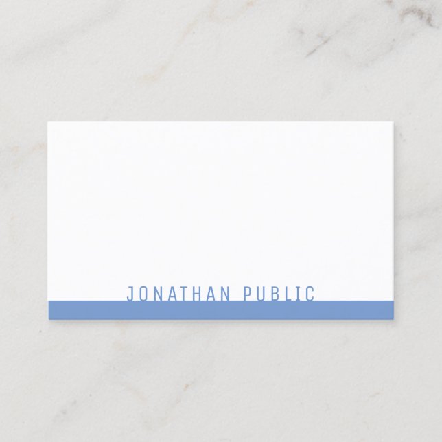 Tarjeta De Visita Elegante plantilla azul blanco profesional moderno (Anverso)