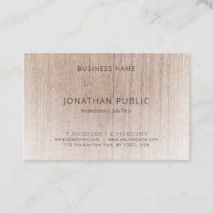 Tarjeta De Visita Elegante Plantilla de diseño simple de madera con 