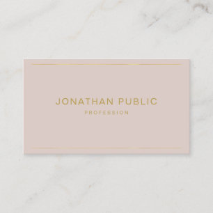 Tarjeta De Visita Elegante plantilla de diseño simple texto dorado m