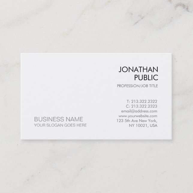 Tarjeta De Visita Elegante plantilla de empresa sencilla y moderna (Anverso)