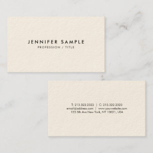 Tarjeta De Visita Elegante plantilla de papel de crema de lujo