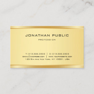 Tarjeta De Visita Elegante plantilla elegante Faux Gold Moderno y el