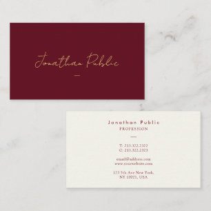 Tarjeta De Visita Elegante plantilla Faux Gold Typography Script Nam