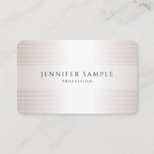 Tarjeta De Visita Elegante plantilla Faux Silver profesional moderna