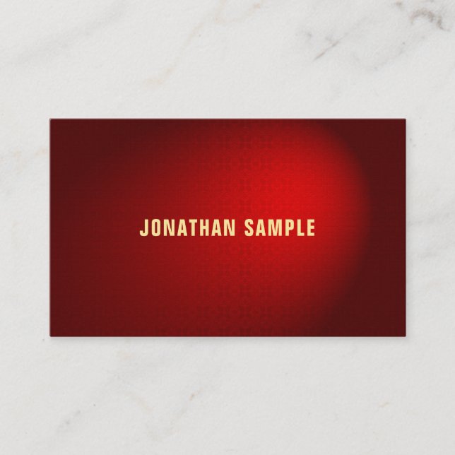 Tarjeta De Visita Elegante plantilla lujosa de damasco rojo negro (Anverso)