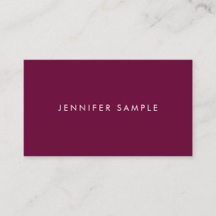 Tarjeta De Visita Elegante plantilla minimalista moderna Borgoña ric