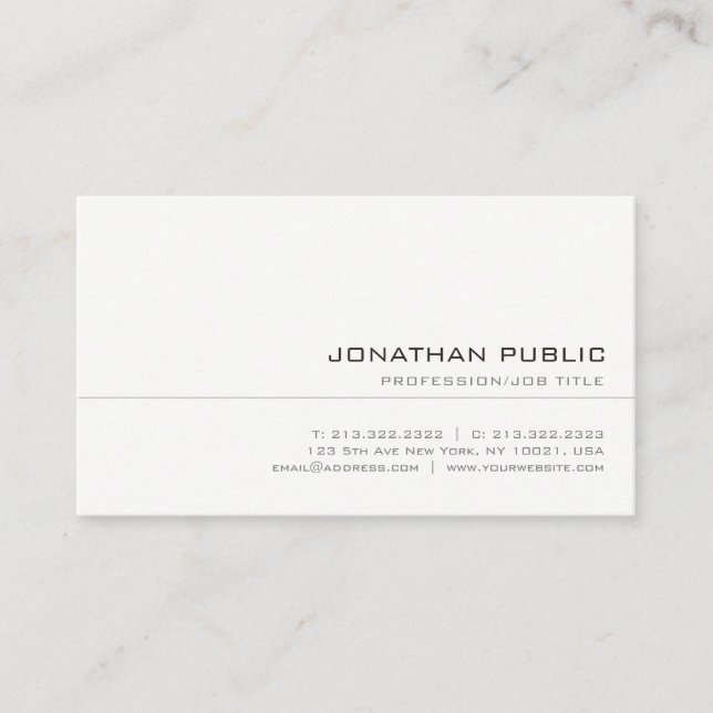 Tarjeta De Visita Elegante plantilla moderna profesional y limpia (Anverso)