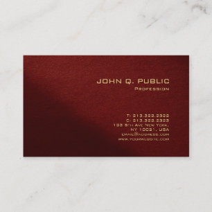 Tarjeta De Visita Elegante plantilla moderna roja con acabado perla 