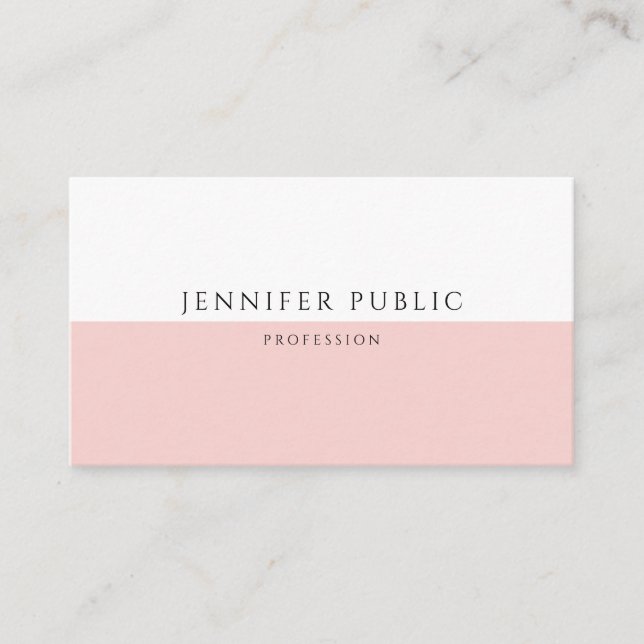 Tarjeta De Visita Elegante plantilla moderna rosa Rubor de moda (Anverso)