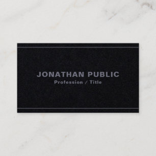 Tarjeta De Visita Elegante plantilla Premium Papel negro de lujo
