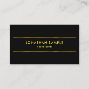 Tarjeta De Visita Elegante plantilla profesional de oro negro modern