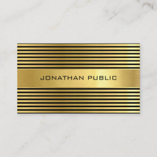 Tarjeta De Visita Elegante plantilla profesional de oro negro modern