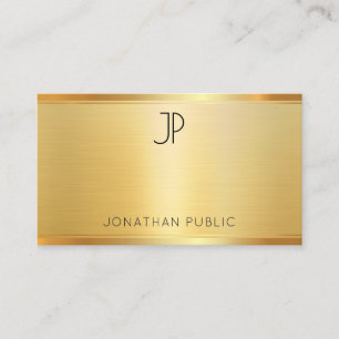 Tarjeta De Visita Elegante plantilla profesional Faux Gold Modern