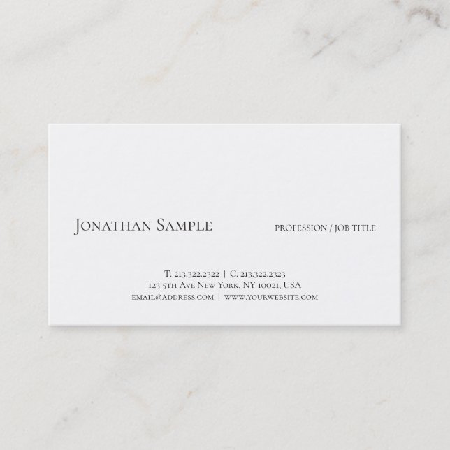 Tarjeta De Visita Elegante plantilla profesional simple y elegante (Anverso)