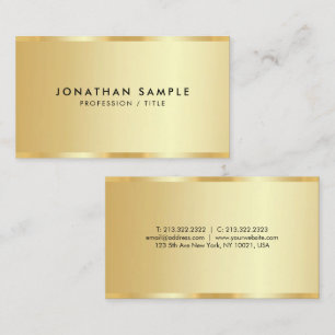 Tarjeta De Visita Elegante Plantilla Promocional Lujo Dorado