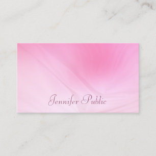 Tarjeta De Visita Elegante Plantilla Rosa Tendencia Escritura a Mano