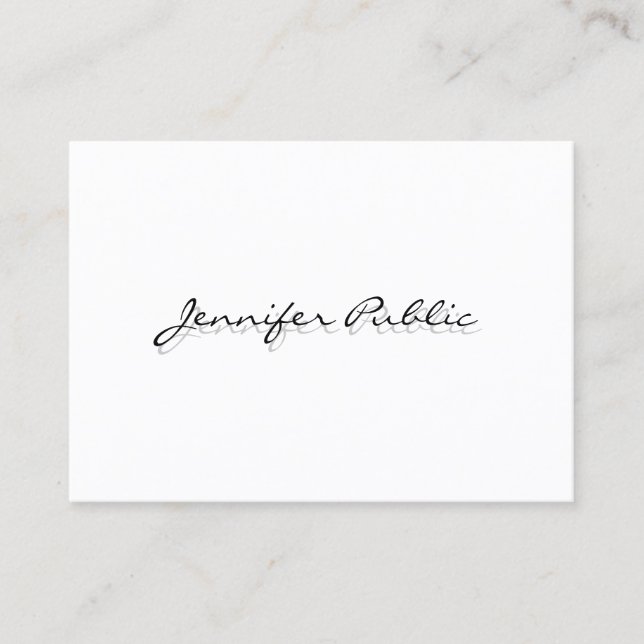 Tarjeta De Visita Elegante plantilla simple blanca moderna Minimalis (Anverso)