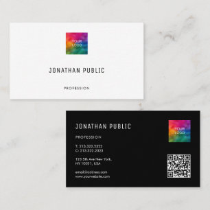 Tarjeta De Visita Elegante plantilla simple de Personalizado QR logo