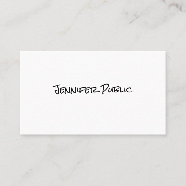 Tarjeta De Visita Elegante Plantilla Simple Guión manuscrito moderno (Anverso)