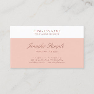Tarjeta De Visita Elegante plantilla simple moderna rosa blanco