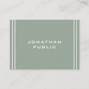 Tarjeta De Visita Elegante plantilla simple moderna verde profesiona
