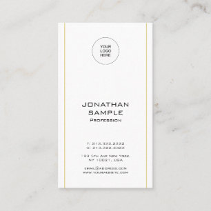 Tarjeta De Visita Elegante plantilla vertical minimalista de moda en