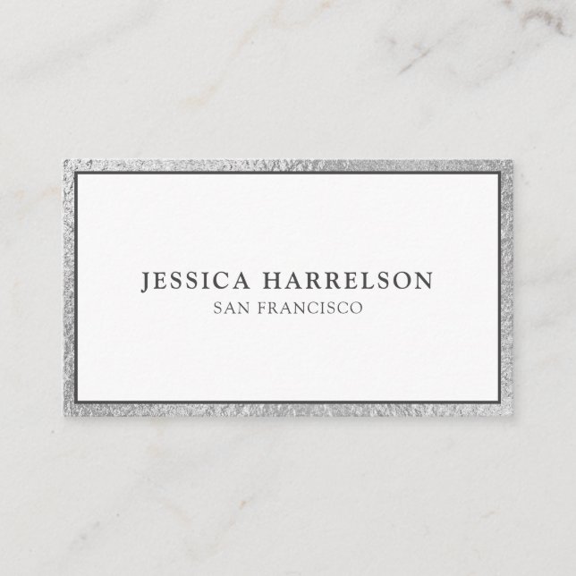 Tarjeta De Visita Elegante Plata (Anverso)