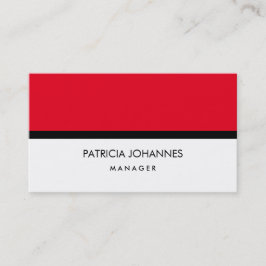 Tarjeta De Visita Elegante Plata Elegante Profesional Blanco Rojo