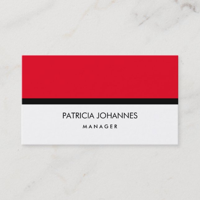 Tarjeta De Visita Elegante Plata Elegante Profesional Blanco Rojo (Anverso)