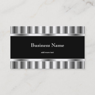 Tarjeta De Visita Elegante Plata Negro