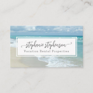 Tarjeta De Visita Elegante Playa Relajante Spa Viaje Vacaciones