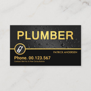 Tarjeta De Visita Elegante plomo de oro para señalización de agua go