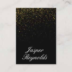 Tarjeta De Visita Elegante polvo dorado negro lux