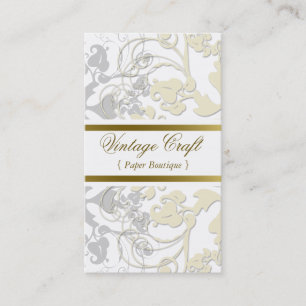 Tarjeta De Visita Elegante poner crema elegante del Flourish floral