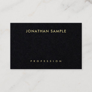 Tarjeta De Visita Elegante Premium Black Gold Look Textos Diseño mod