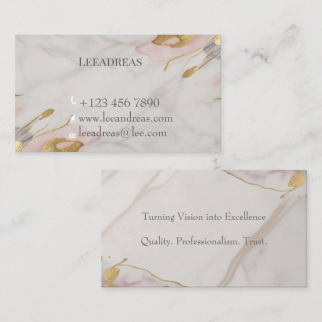 Tarjeta De Visita Elegante Profesional (Anverso / Reverso)