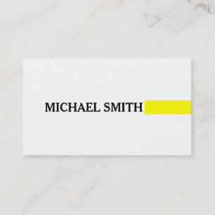 Tarjeta De Visita Elegante profesional Amarillo Moderno Llano Blanco