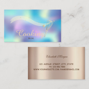 Tarjeta De Visita Elegante Profesional, Batidor, Cocina, Holográfico