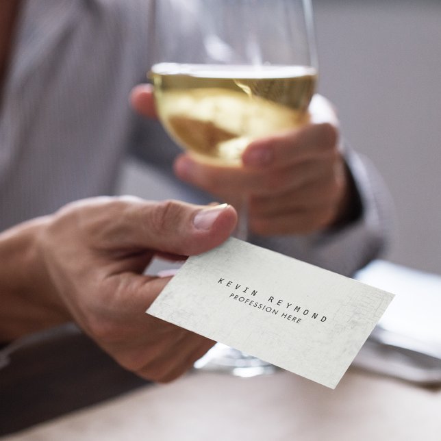 Tarjeta De Visita elegante profesional blanco de textura envejecida (Subido por el creador)