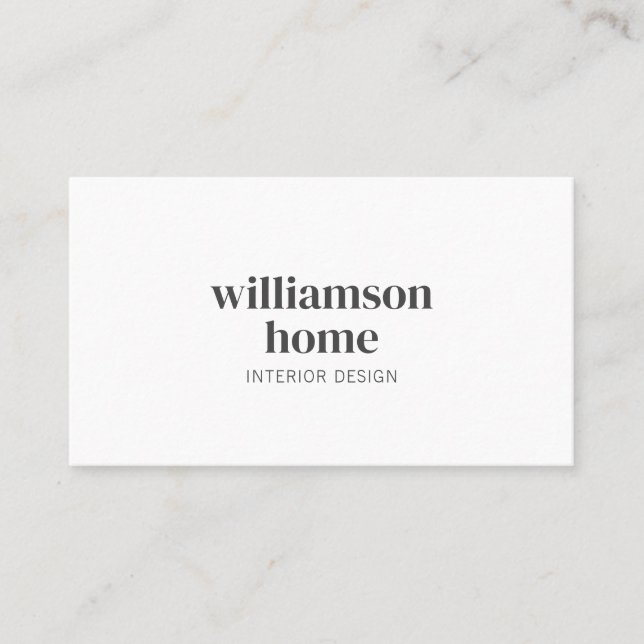 Tarjeta De Visita Elegante profesional blanco Minimalista moderno (Anverso)