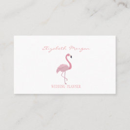 Tarjeta De Visita Elegante profesional blanco moderno, flamenco rosa