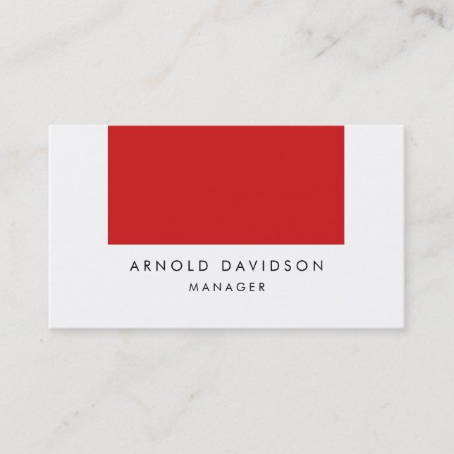 Tarjeta De Visita Elegante Profesional Blanco Rojo (Anverso)