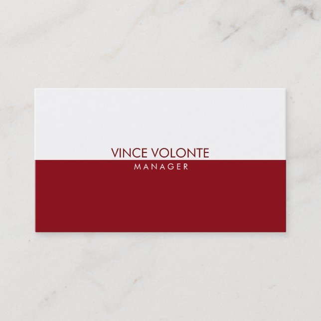 Tarjeta De Visita Elegante Profesional Blanco Rojo (Anverso)