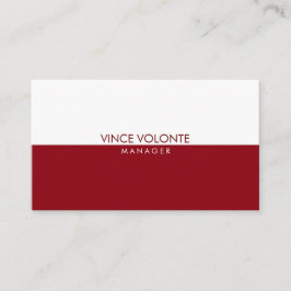 Tarjeta De Visita Elegante Profesional Blanco Rojo