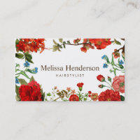 Elegante Profesional Blanco Rojo Floral